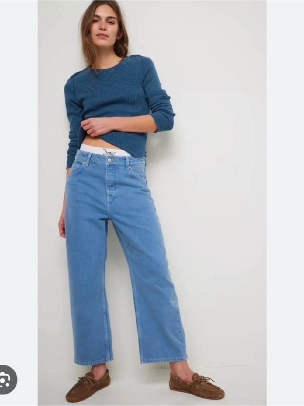 Free people blue deep trance boyfriend size 26 NWOT